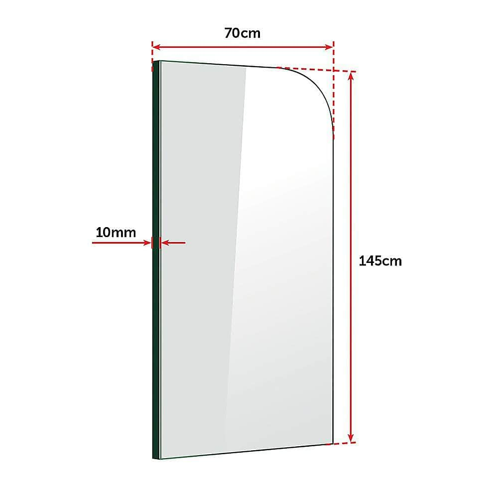 700 x 1450mm Frameless Bath Panel 10mm Glass Shower Screen