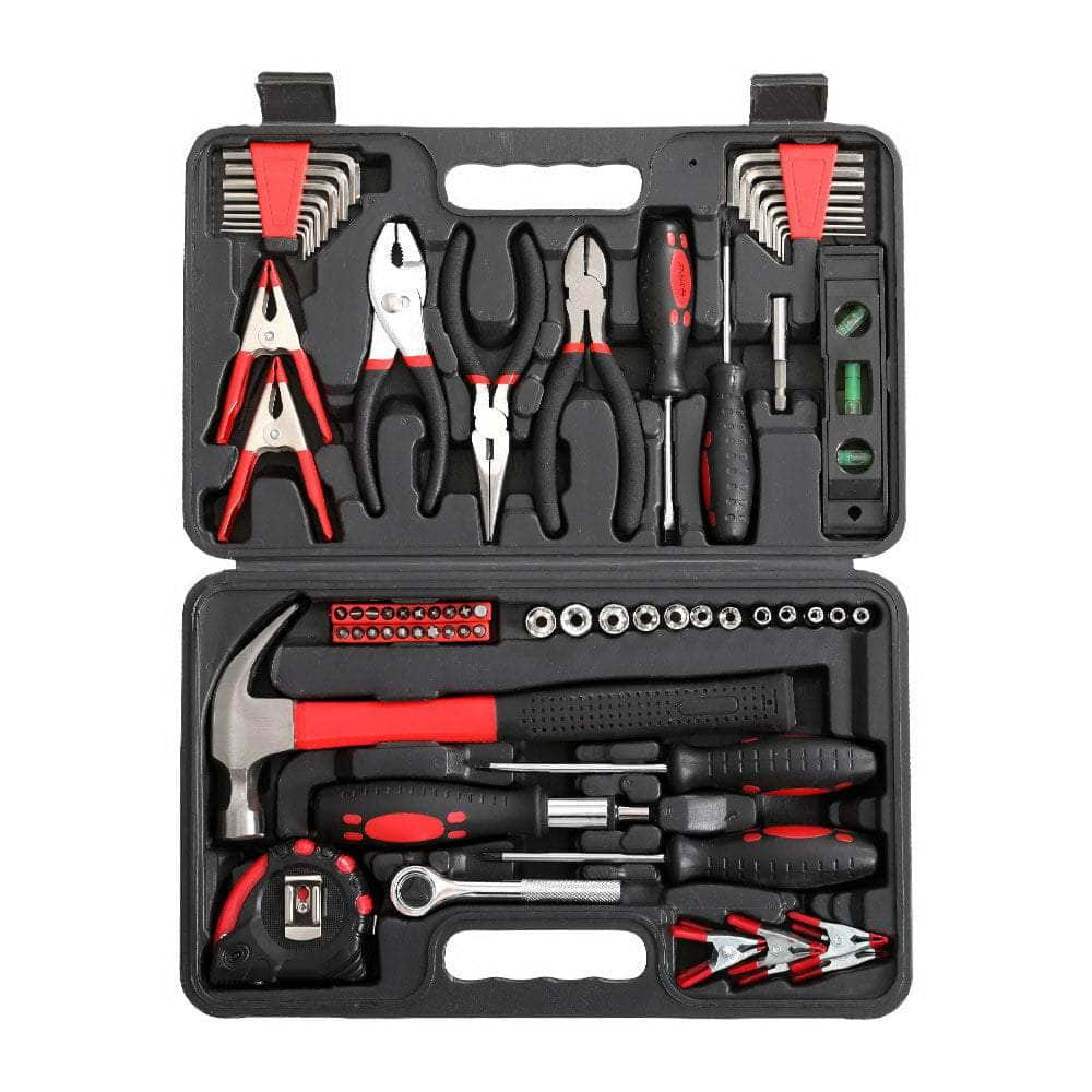 70Pcs Tool Kit Set Box Household Toolbox Repair Hard Case Black