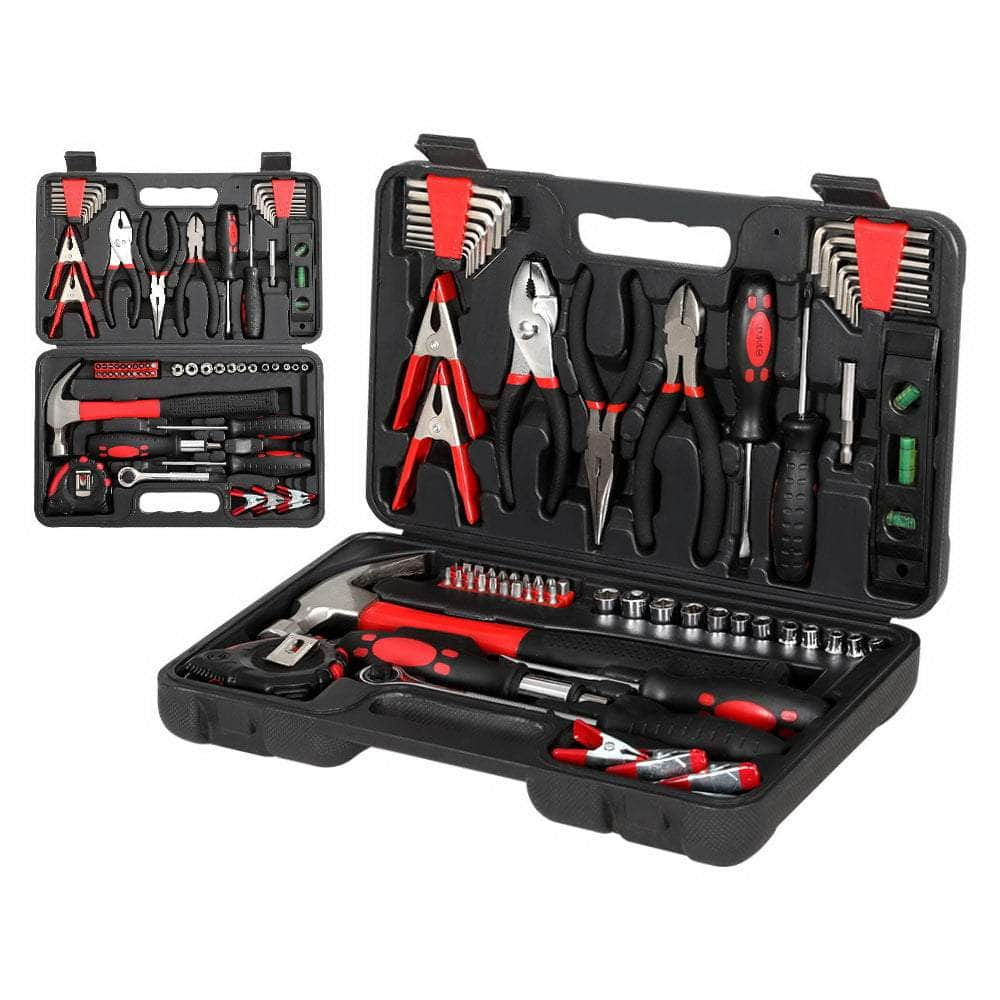 70Pcs Tool Kit Set Box Household Toolbox Repair Hard Case Black