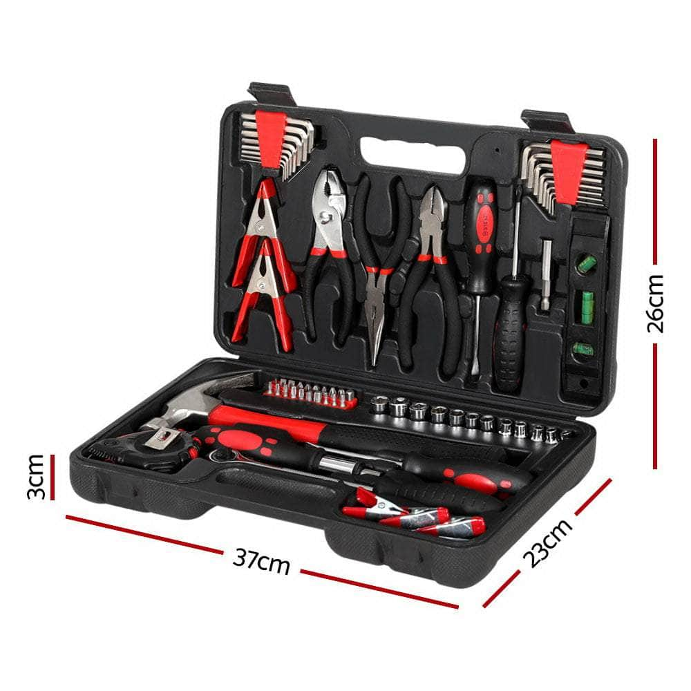 70Pcs Tool Kit Set Box Household Toolbox Repair Hard Case Black