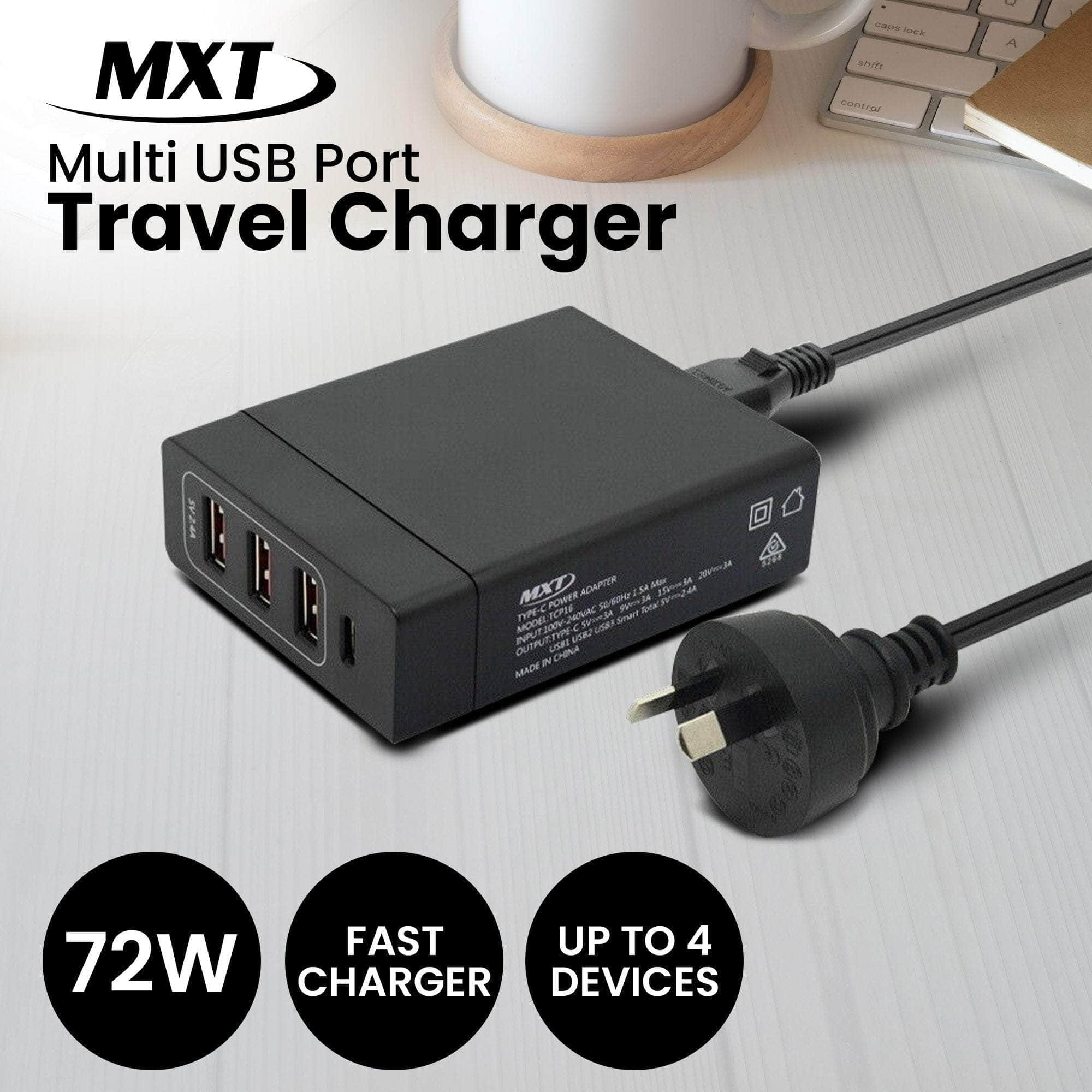 72W Multi USB Port Travel Charger Station