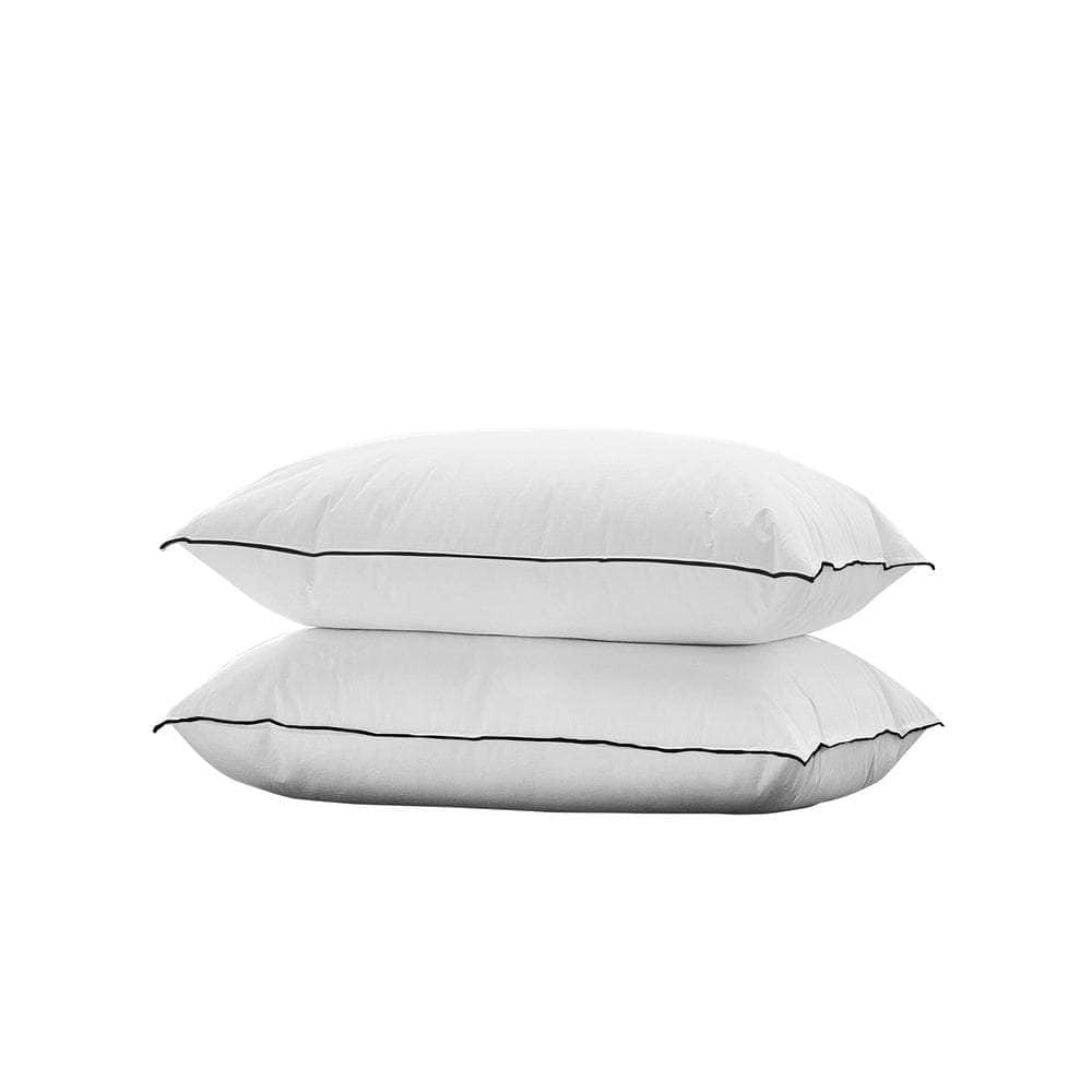 75 x 50cm Pillow with Duck Feather Standard Pillow Cotton Cover Twin Pack