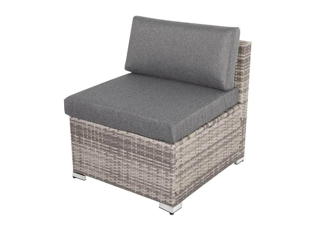 7Pc Outdoor Wicker Lounge With Storage Corner (Grey)