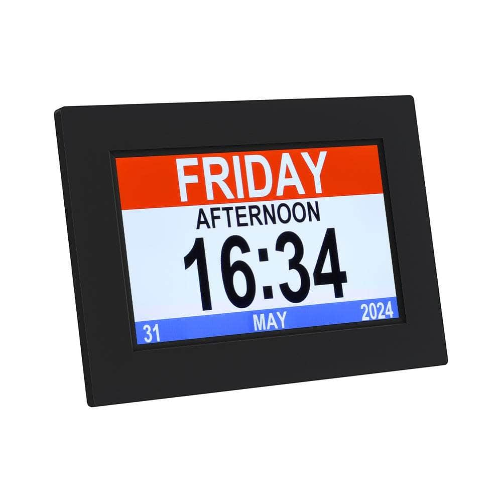 8" Digital Day Clock Calendar Alarm