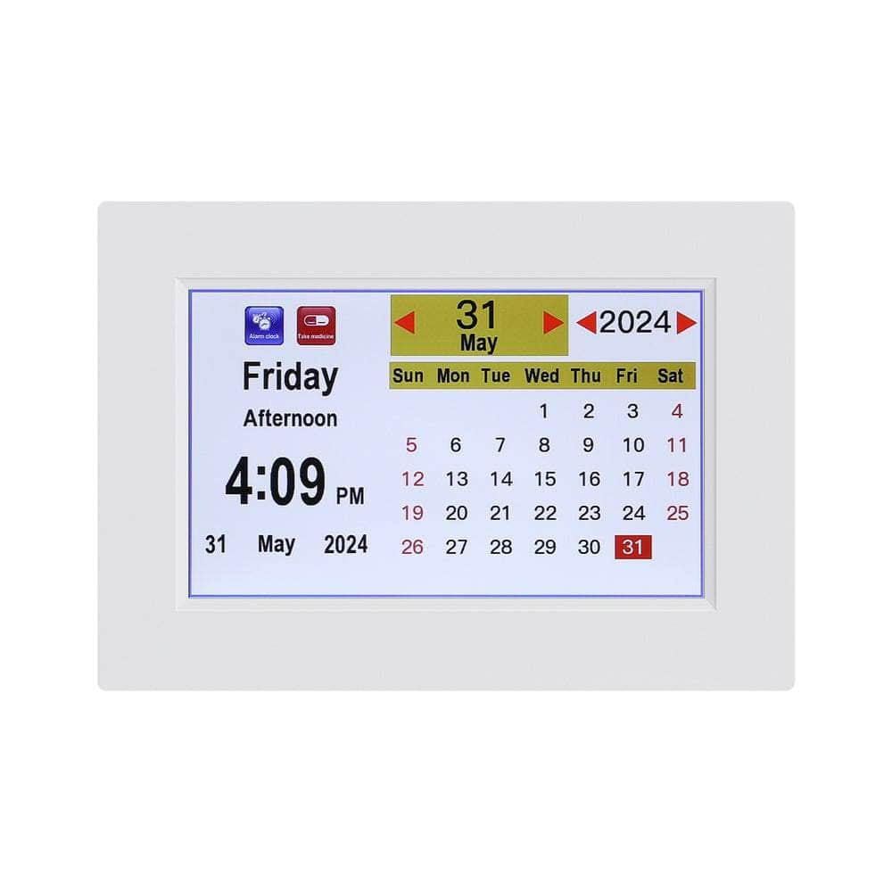 8" Digital Day Clock Calendar Alarm