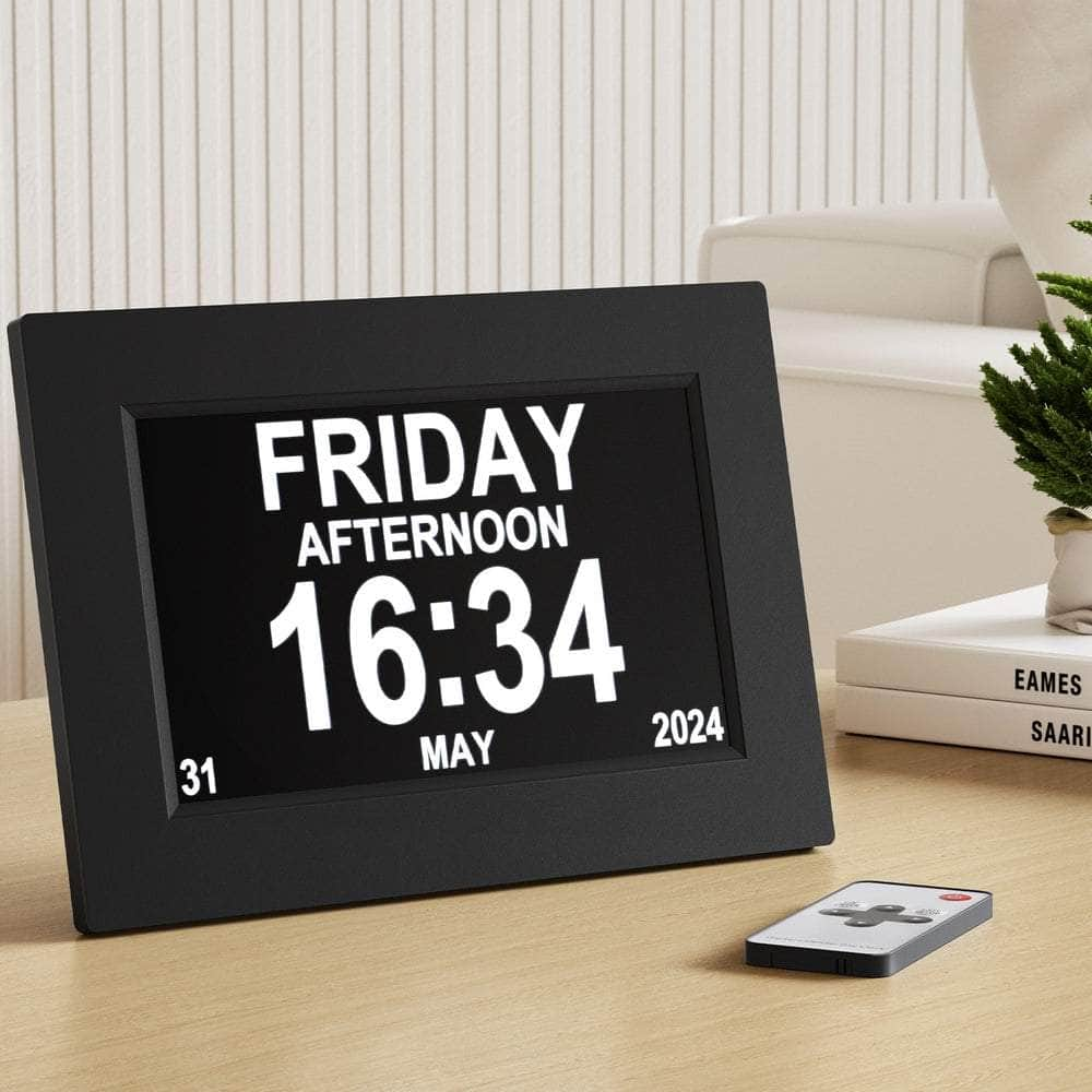 8" Digital Day Clock Calendar Alarm