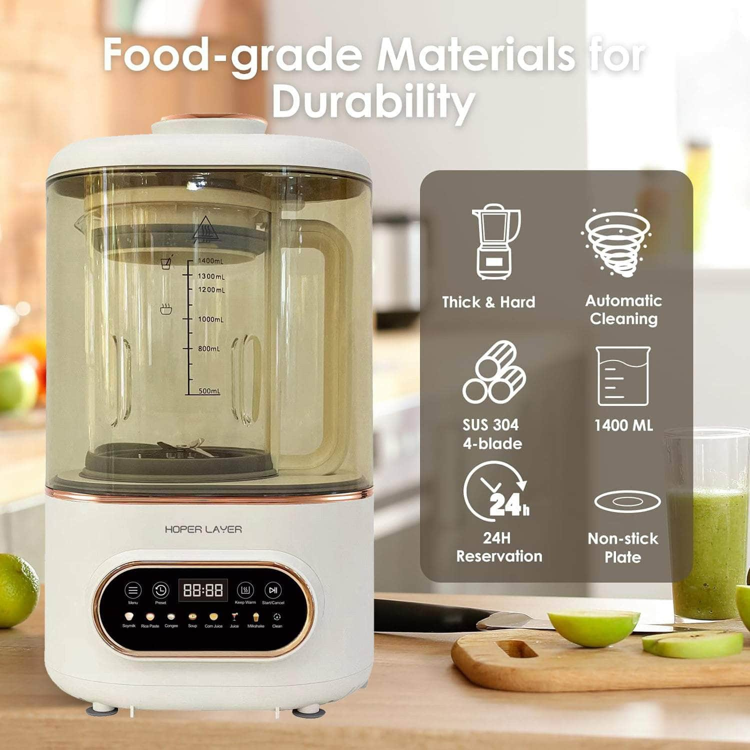 8-in-1 Silent Cooking Blender with Self-Cleaning