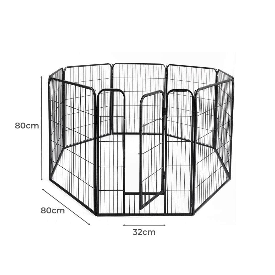 8 Panel Pet Dog Playpen Puppy Exercise Black 2.5kg Mackerel & Lamb