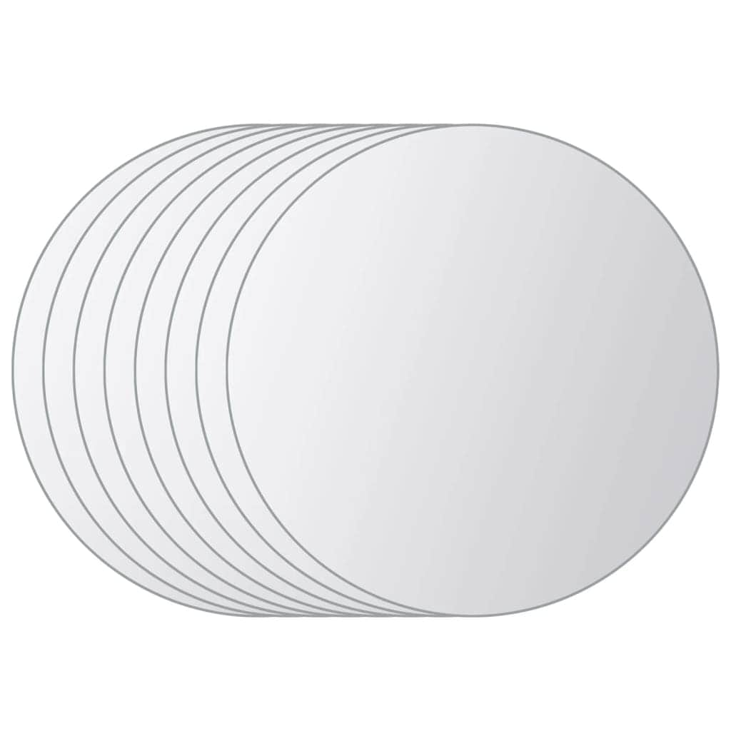 8 pcs Mirror Titles Round Glass