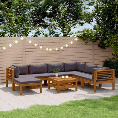 8 Piece Garden Lounge Set with Cushion Solid Acacia Wood