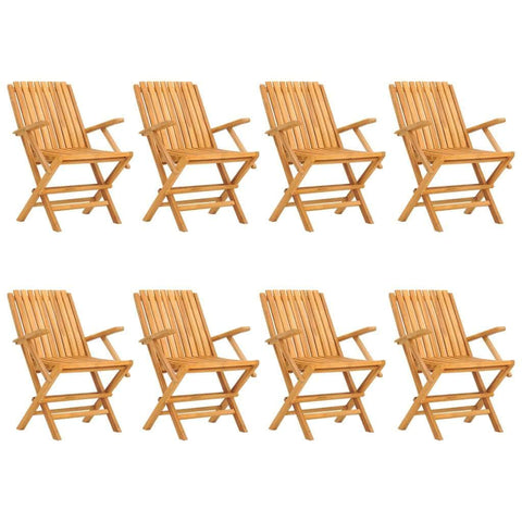 8-Piece Premium Teak Wood Folding Garden Chairs