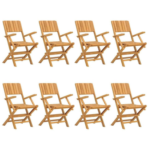 8-Piece Teak Wood Folding Garden Chair Set