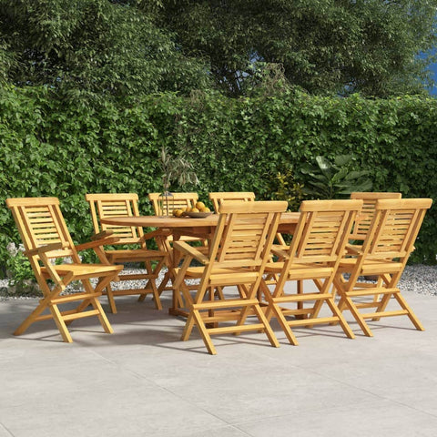 8-Piece Teak Wood Folding Garden Chairs