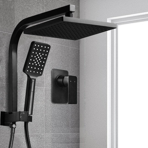 8'' Rain Shower Head Set Handheld Round High Pressure Mixer Tap Black