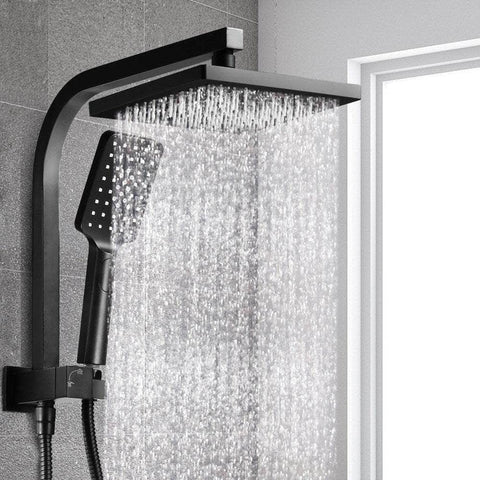 8'' Rain Shower Head Set Handheld Square High Pressure Black