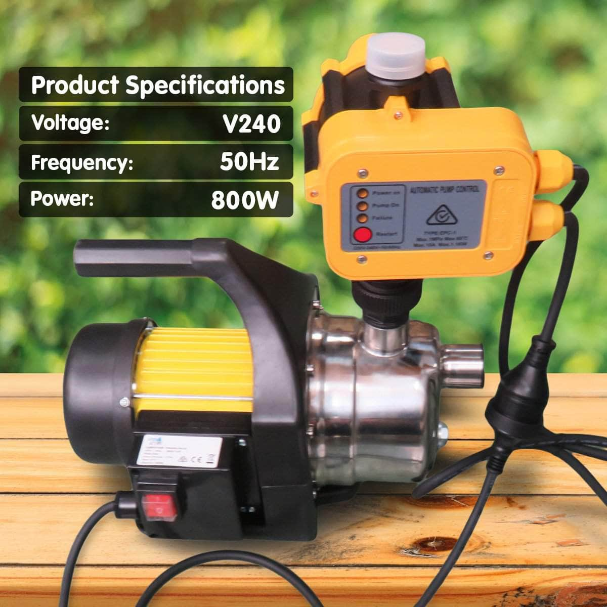 800w Stainless Auto Water Pump Pressure Electric Controller 70b -yellow