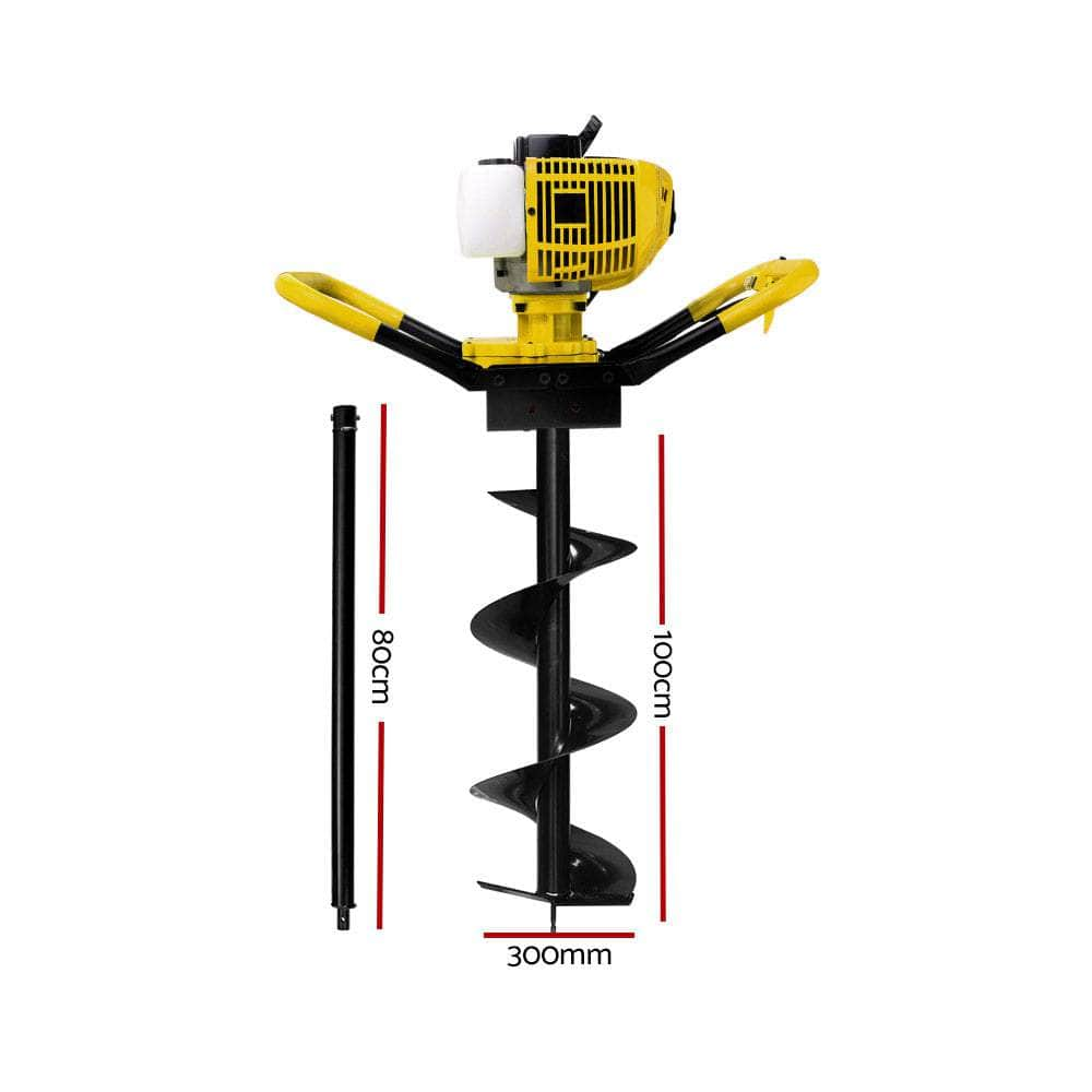 80CC Petrol Post Hole Digger Drill Extension Auger Bits Borer Fence