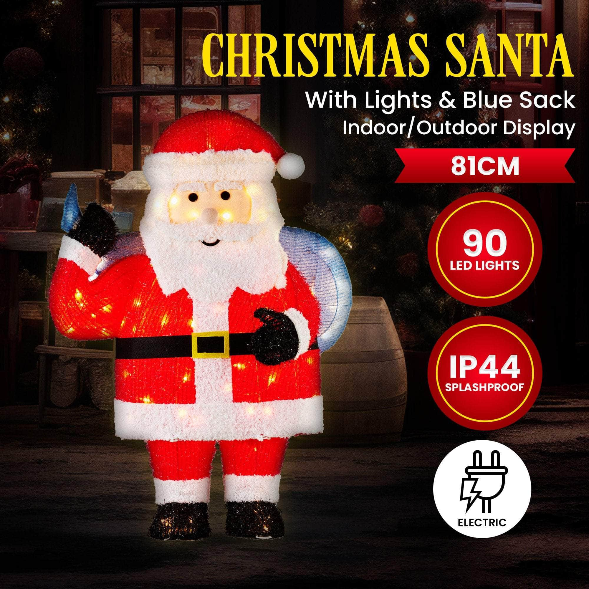 81cm Christmas Santa Display with Lights