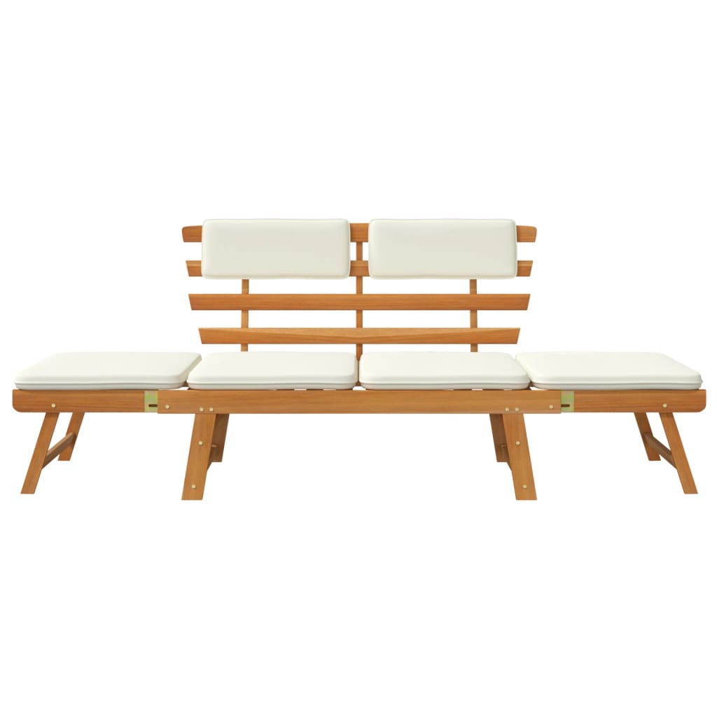 Garden Bench with Cushions 2-in-1 190 cm Solid Acacia Wood