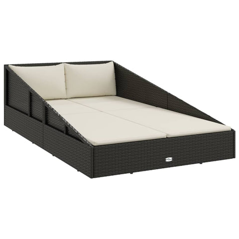 Garden Bed Black Poly Rattan