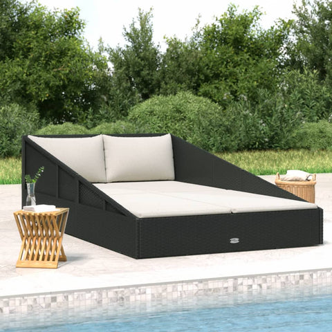 Garden Bed Black Poly Rattan