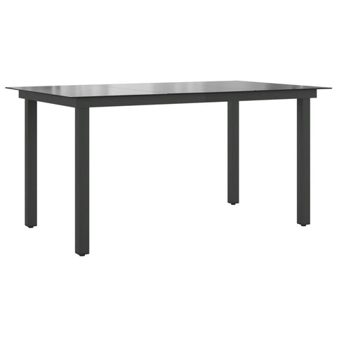 Garden Table Black - Aluminium and Glass