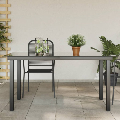 Garden Table Black - Aluminium and Glass