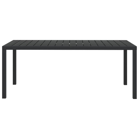 Garden Table Black,  Aluminium and WPC