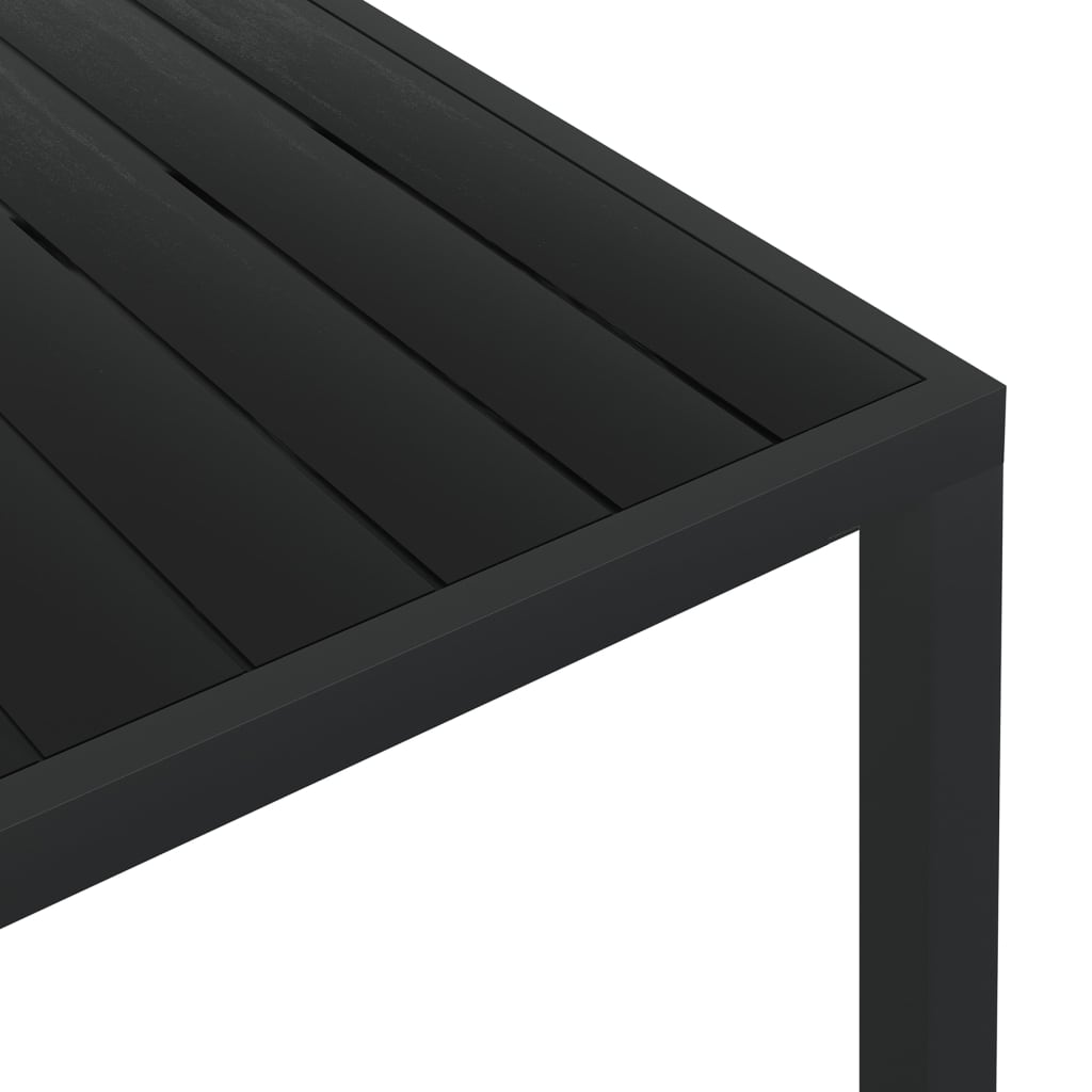 Garden Table Black,  Aluminium and WPC