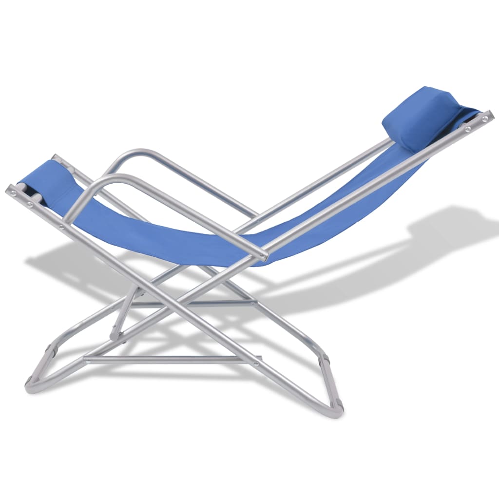 Reclining Deck Chairs 2 pcs Steel Blue