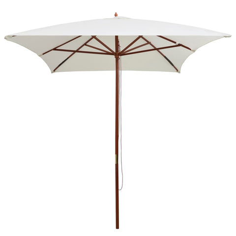 Parasol  Wooden Pole Cream White