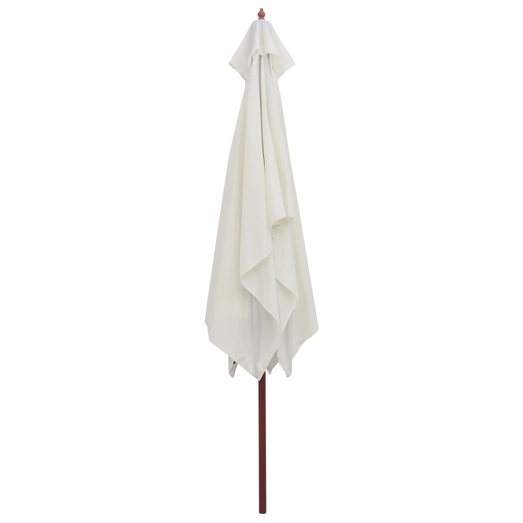 Parasol  Wooden Pole Cream White