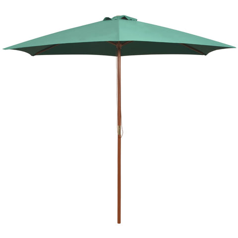 Parasol  Wooden Pole Green