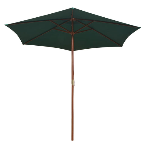 Parasol  Wooden Pole Green