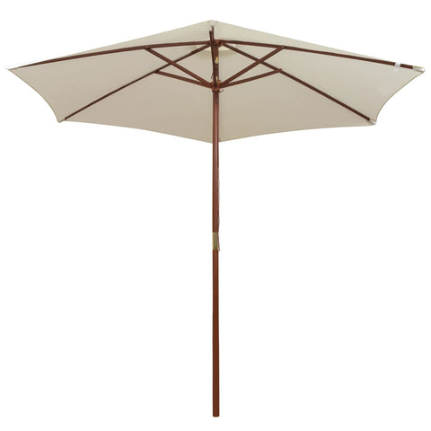 Parasol Wooden Pole Cream White