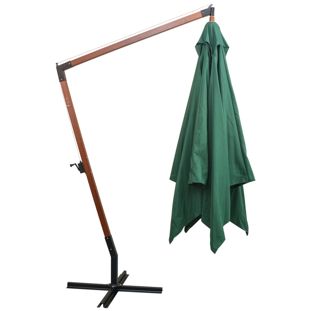 Hanging Parasol  Wooden Pole Green