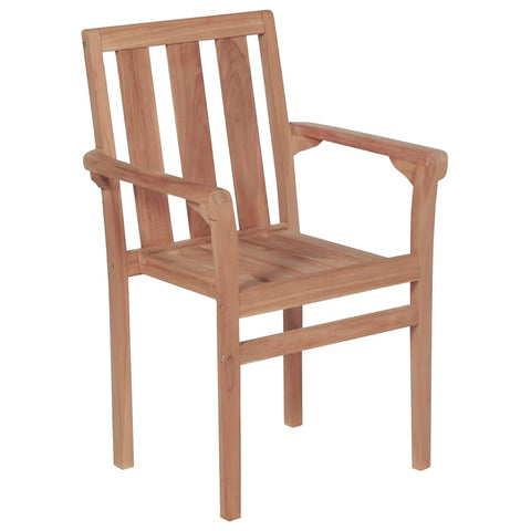 Stackable Garden Chairs 2 pcs Solid Teak Wood