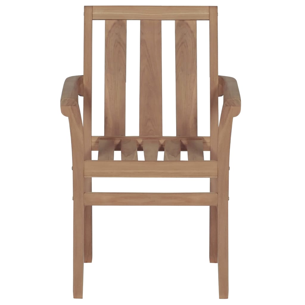 Stackable Garden Chairs 2 pcs Solid Teak Wood