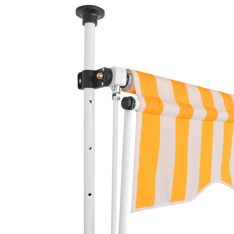 Manual Retractable Awning 150 cm Yellow and White Stripes