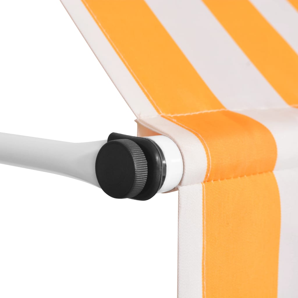 Manual Retractable Awning 250 cm Yellow and White Stripes