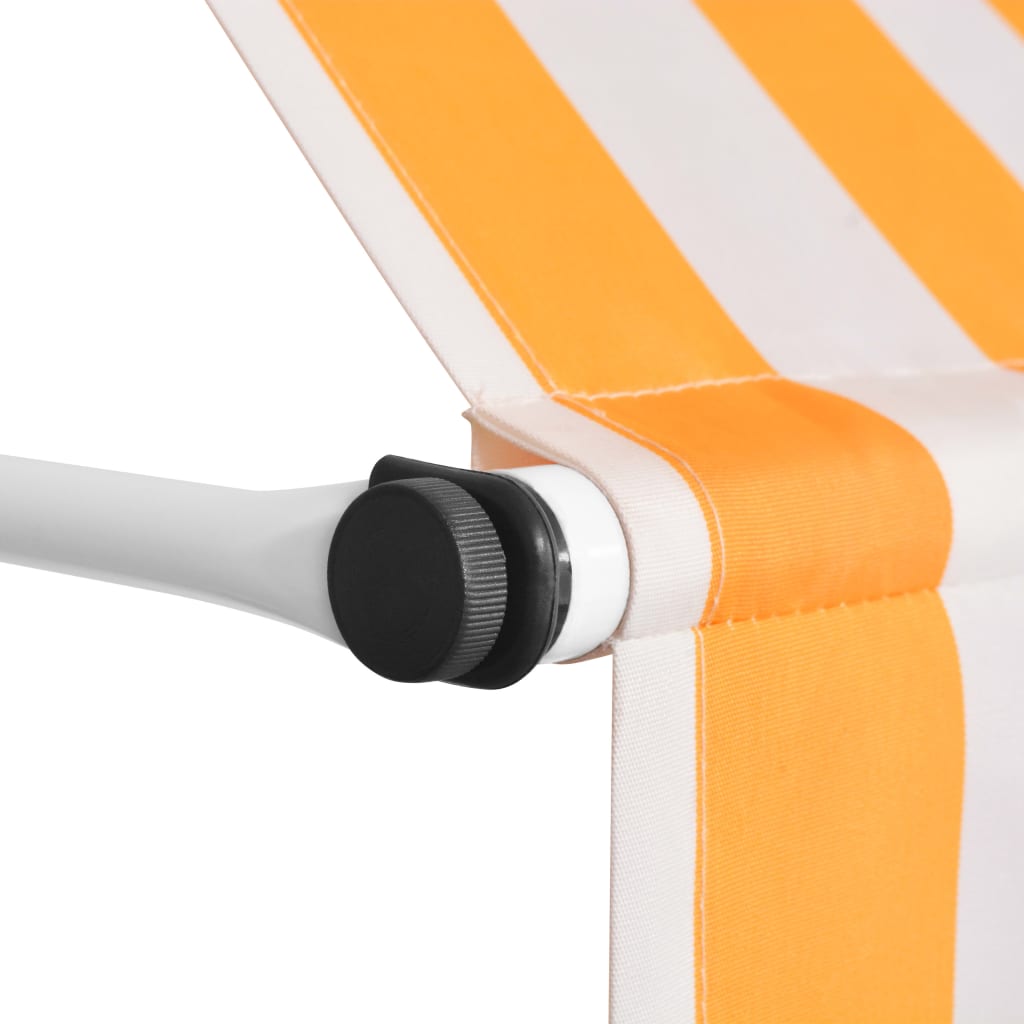 Manual Retractable Awning 350 cm Yellow and White Stripes