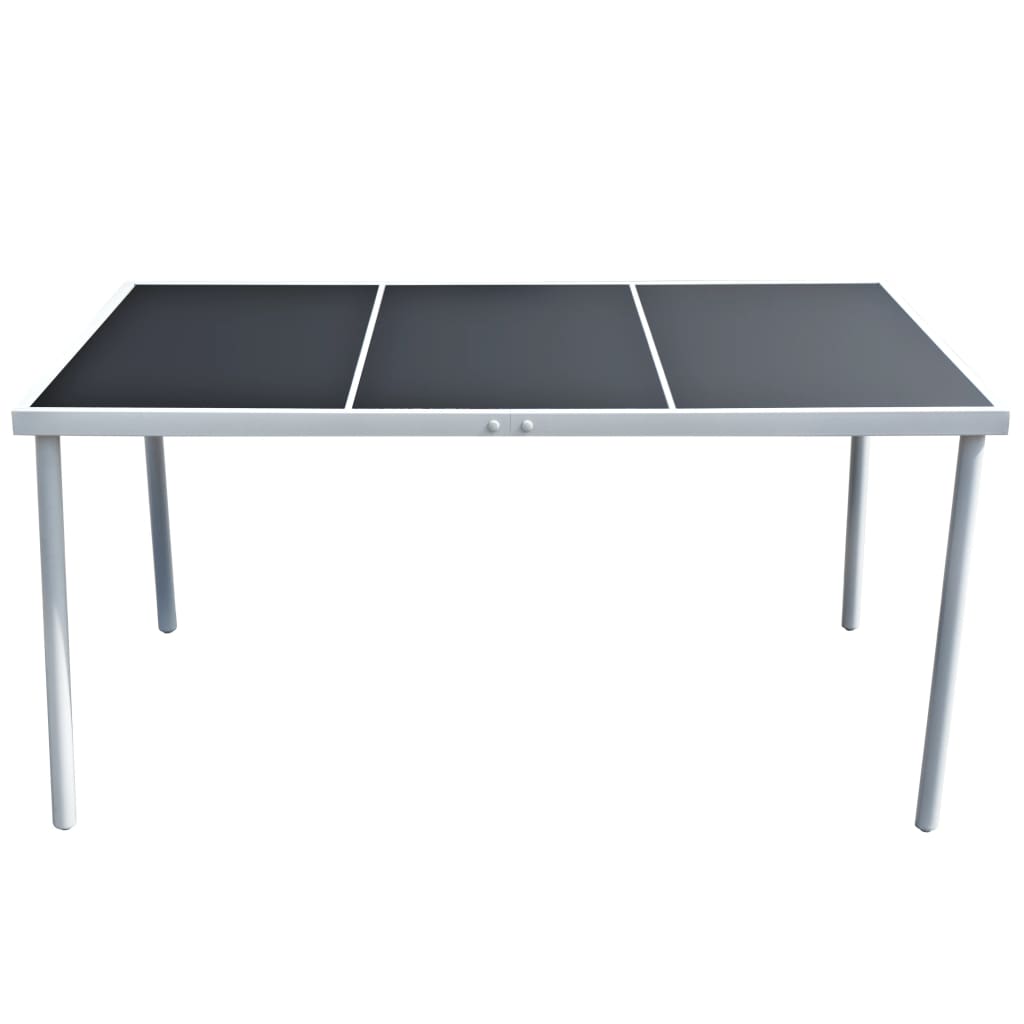 Garden Table Black Steel