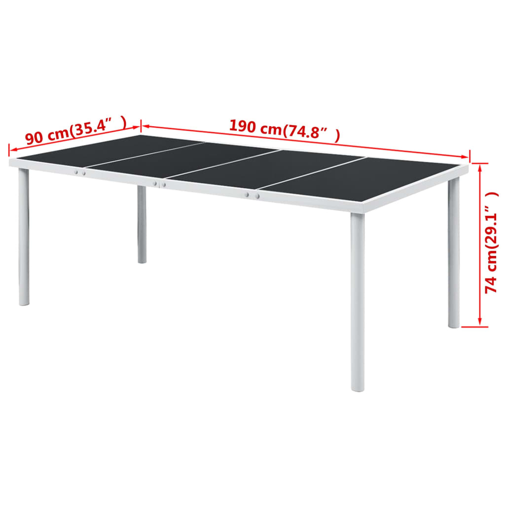 Garden Table, Black Steel