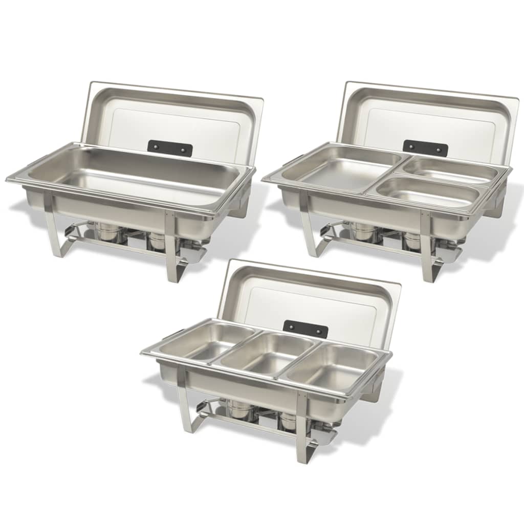 3 Piece Chafing Dish Set Stainless Steel