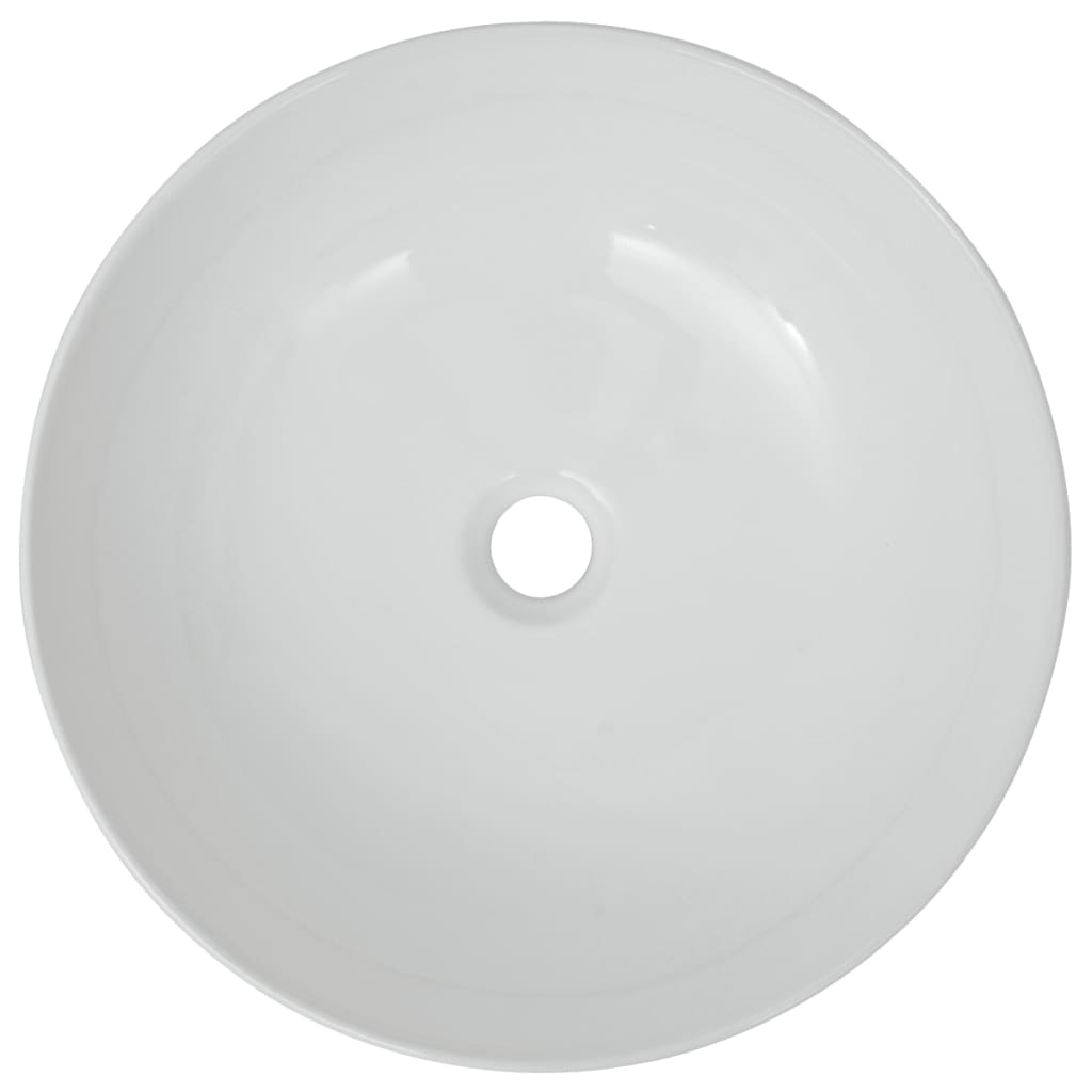 Basin Round Ceramic  White S