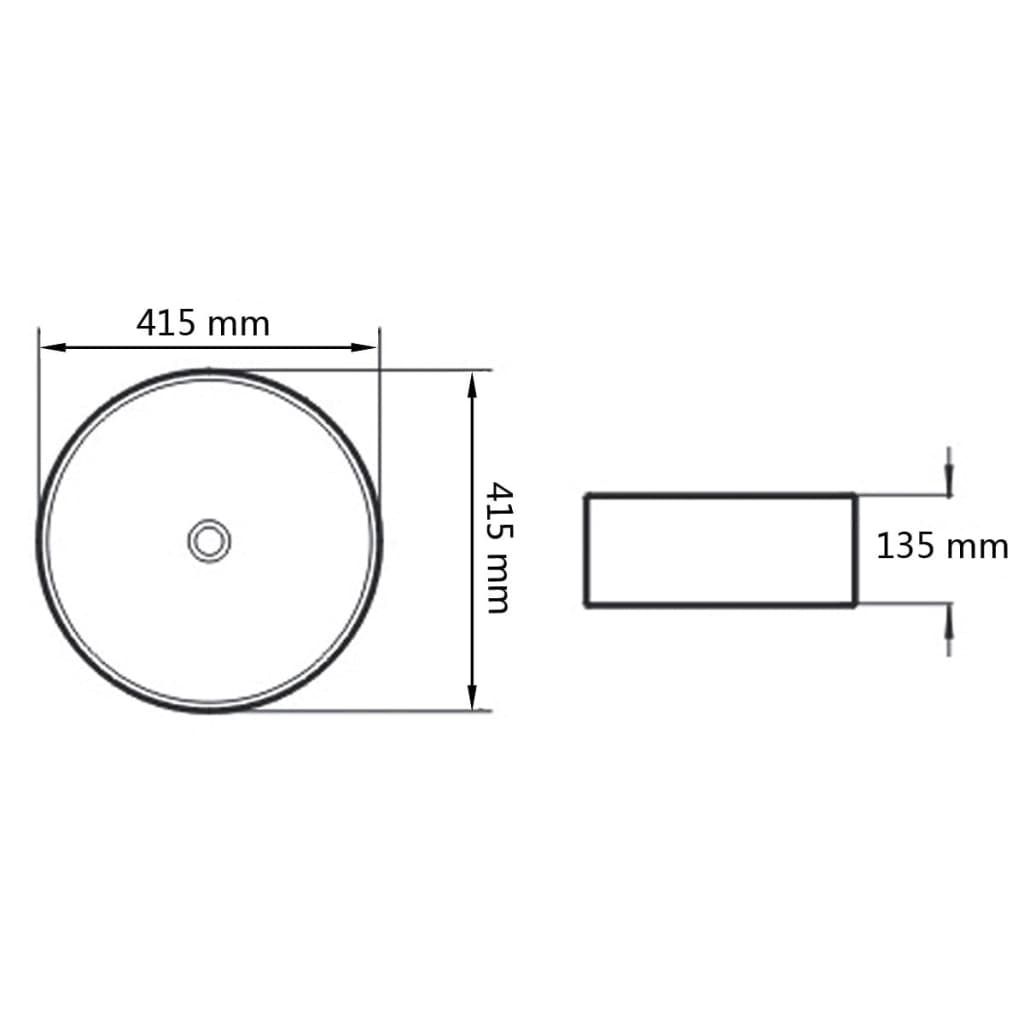 Basin Round Ceramic  White S