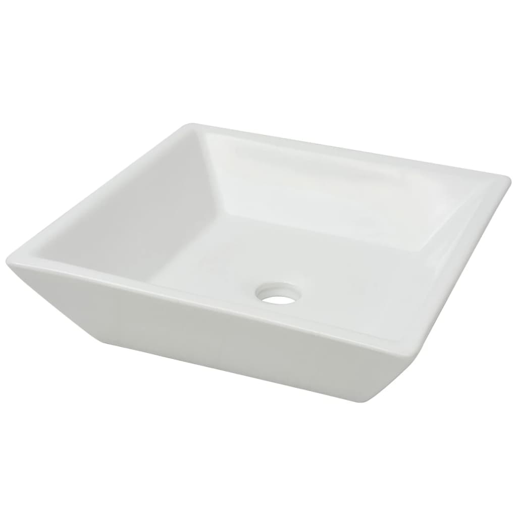 Basin Square Ceramic White