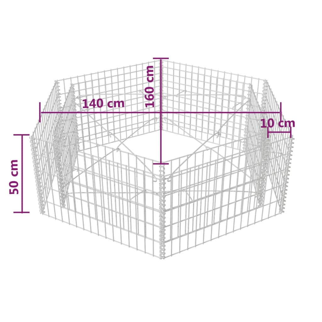 Hexagonal Gabion Planter L