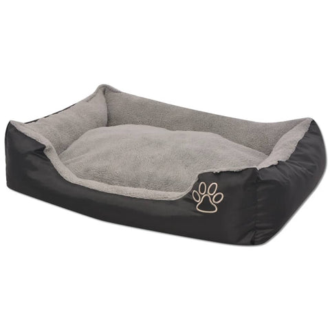 Dog Bed with Padded Cushion Size XL Black