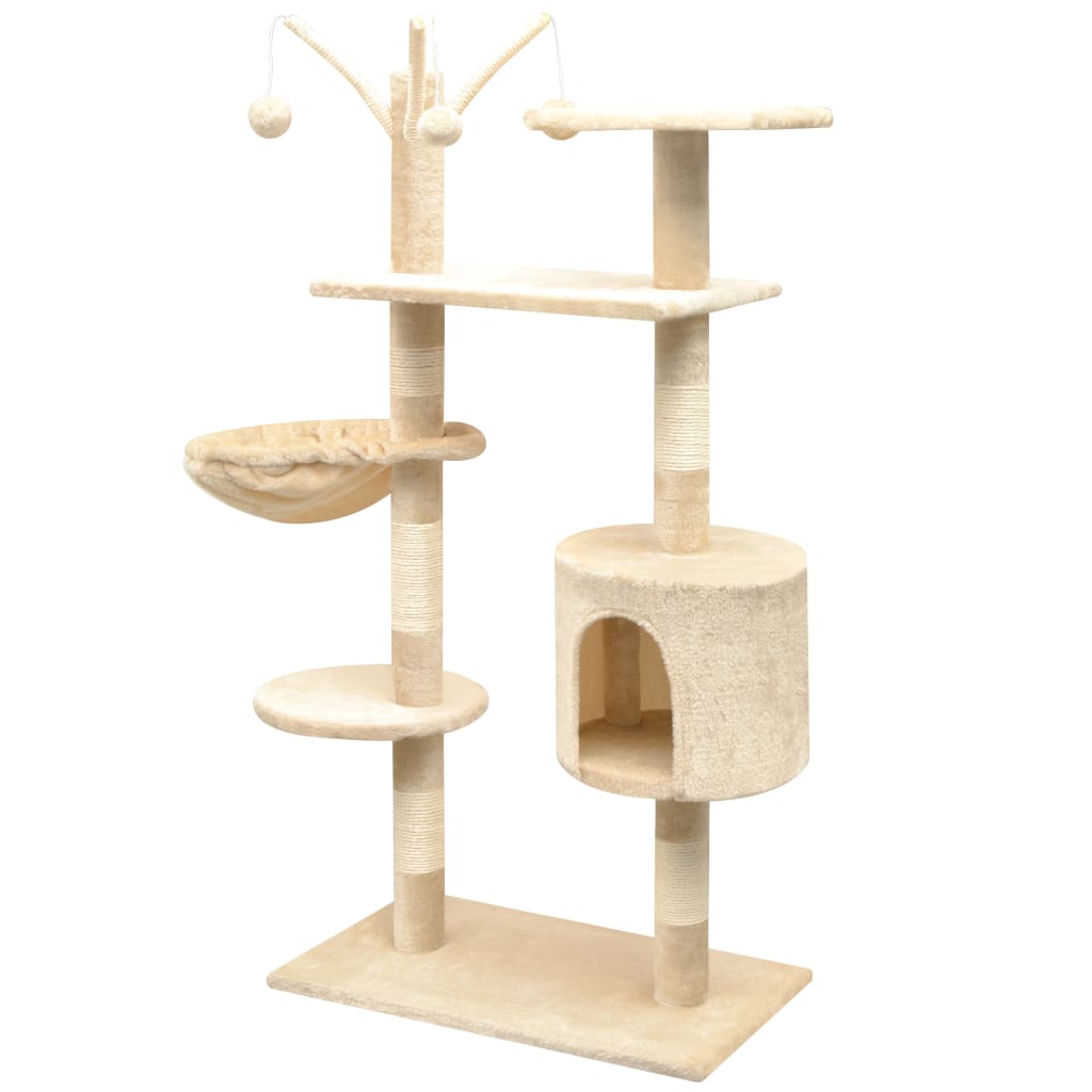 Cat Tree with Sisal Scratching Posts 125 cm Beige